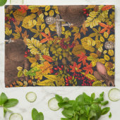 Herbstkaninchen auf schwarz geschirrtuch (Gefaltet)