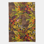 Herbstkaninchen auf schwarz geschirrtuch (Vertikal)