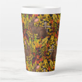 Herbstkaninchen auf schwarz milchtasse (Vorderseite)