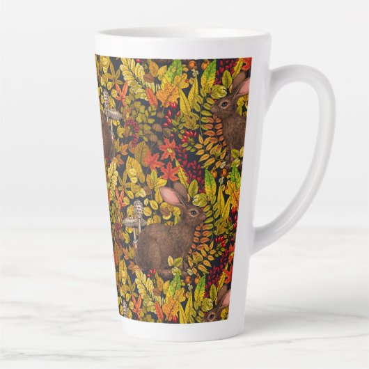 Herbstkaninchen auf schwarz milchtasse (Rechts)