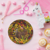 Herbstkaninchen auf schwarz pappteller (Party)