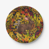 Herbstkaninchen auf schwarz pappteller (Vorderseite)