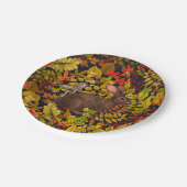 Herbstkaninchen auf schwarz pappteller (Schrägansicht)