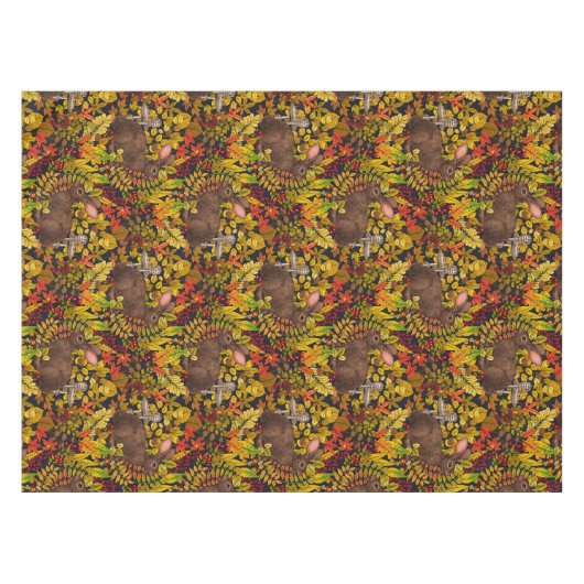 Herbstkaninchen auf schwarz tischdecke (Vorderseite (Horizontal))