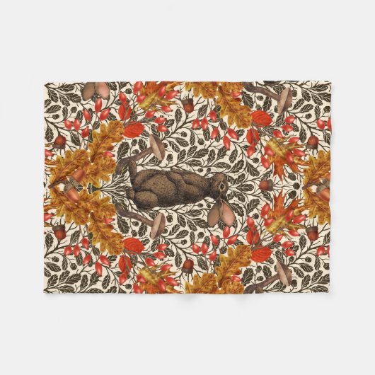 Herbstkaninchen auf weiß fleecedecke (Vorderseite (Horizontal))