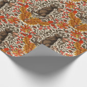 Herbstkaninchen auf weiß geschenkpapier (Ecke)