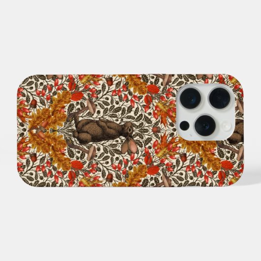 Herbstkaninchen auf weiß iPhone hülle (Rückseite (Horizontal))