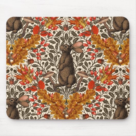 Herbstkaninchen auf weiß mousepad (Vorne)