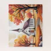 Herbstkapelle/Kirche Puzzle (Vertikal)
