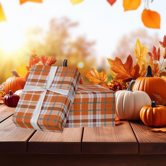 Herbstkariert Geschenkpapier