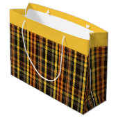 Herbstkariert große geschenktüte (Rückseite Schrägansicht)