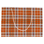 Herbstkariert Große Geschenktüte (Rückseite)