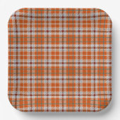 Herbstkariert Pappteller (Vorderseite)