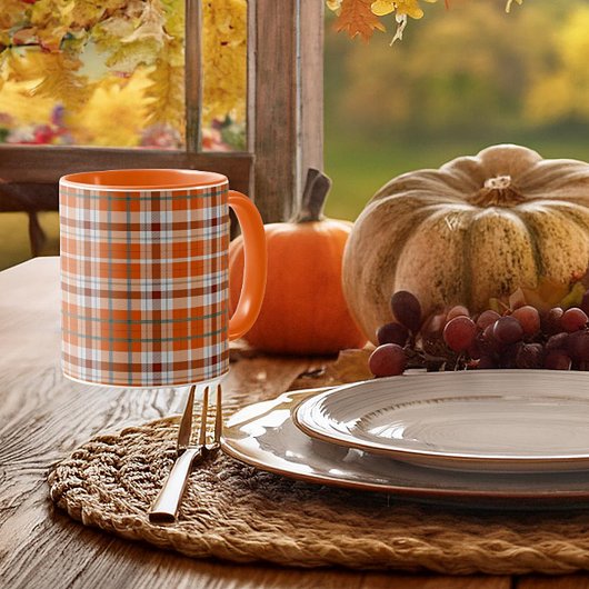 Herbstkariert Tasse