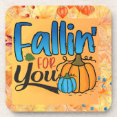 Herbstkarierter Erntedank Getränkeuntersetzer (Vorderseite)