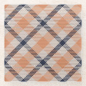 Herbstkarierter Erntedank Glasuntersetzer (Vorderseite)