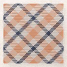 Herbstkarierter Erntedank Glasuntersetzer