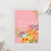 Herbstkarte Erntedank Rosa Grußkarte Karte (Vorderseite/Rückseite Beispiel)