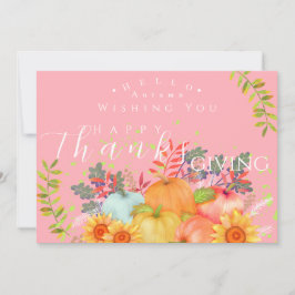 Herbstkarte Erntedank Rosa Grußkarte Karte