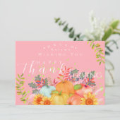 Herbstkarte Erntedank Rosa Grußkarte Karte (Stehend Vorderseite)