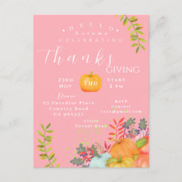 Herbstkarte Erntedank Rosa Grußkarte Postkarte