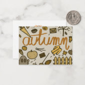 Herbstkarte mit Umschlag Herbst Mitteilungskarte (Vorderseite/Rückseite Beispiel)