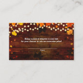 Herbstkarten für Herbstlaube und Holzblasenkarte Begleitkarte (Rückseite)