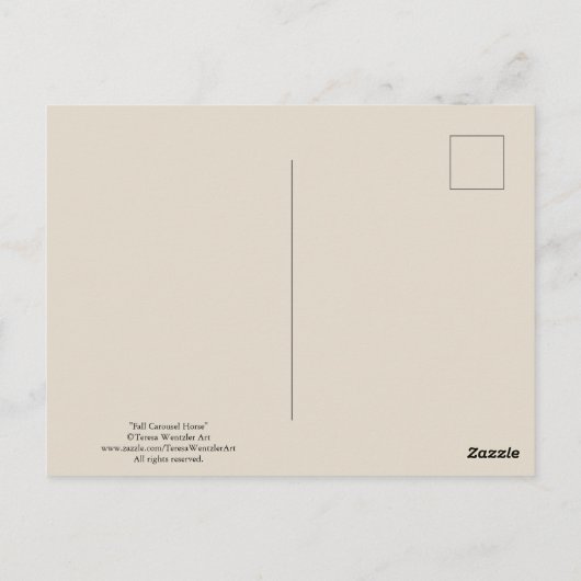 Herbstkarussell Zeichnend Postkarte (Rückseite)