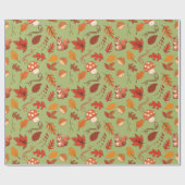 Herbstkastanie und Pilzzerkleinerung Nahtloses Wra Geschenkpapier (Flach)