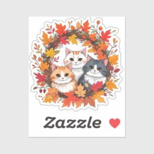 Herbstkatze Aufkleber