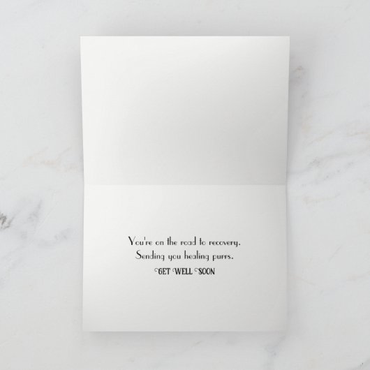 Herbstkatze, die die Straße hinunter geht Karte (Innenseite)