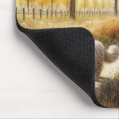 Herbstkatze, die die Straße hinunter geht Mousepad (Ecke)