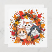 Herbstkatze Einladung (Vorne/Hinten)