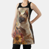 Herbstkatze mit Blume für den Erntedank Schürze (InSitu)