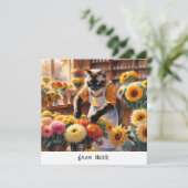 Herbstkatze mit Blume - Herbstsaison - Gruß Feiertagskarte (Stehend Vorderseite)