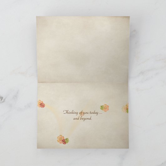 Herbstkatze mit dem Fenster-Denken an Sie Karte (Innenseite)