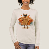 Herbstkatze mit der TÜRKEI für den Erntedank Tri-Blend Shirt (Vorderseite)