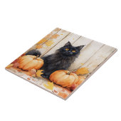 Herbstkatze und Pumpkins Fliese (Seite)