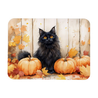 Herbstkatze und Pumpkins Magnet