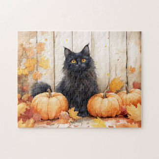 Herbstkatze und Pumpkins Puzzle