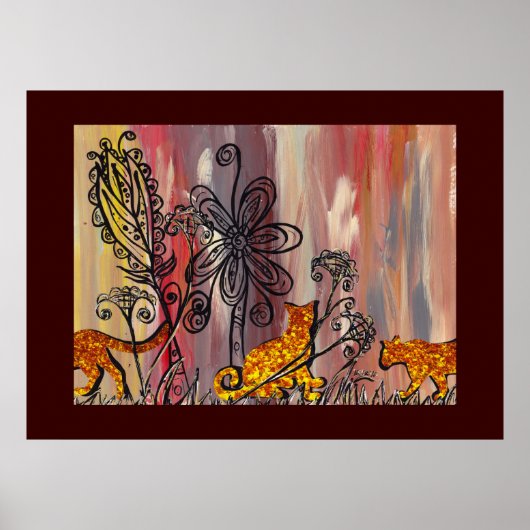 Herbstkatzen 2 drucken poster (Vorne)