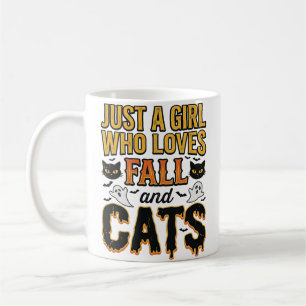 Herbstkatzen Halloween Mädchen Vintage Grafikdesig Kaffeetasse