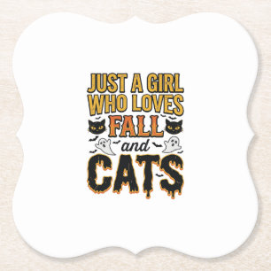 Herbstkatzen Halloween Mädchen Vintage Grafikdesig Untersetzer