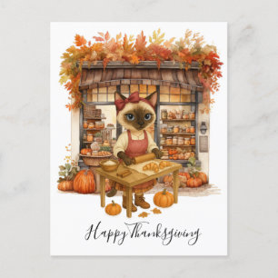 Herbstkatzenbäckerei Erntedank Herbstkatzenliebhab Feiertagspostkarte
