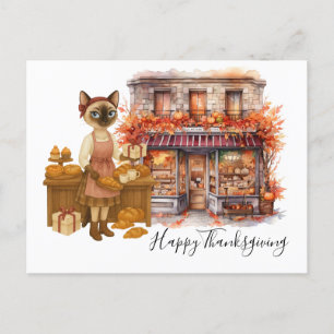 Herbstkatzenbäckerei Erntedank Herbstkatzenliebhab Feiertagspostkarte