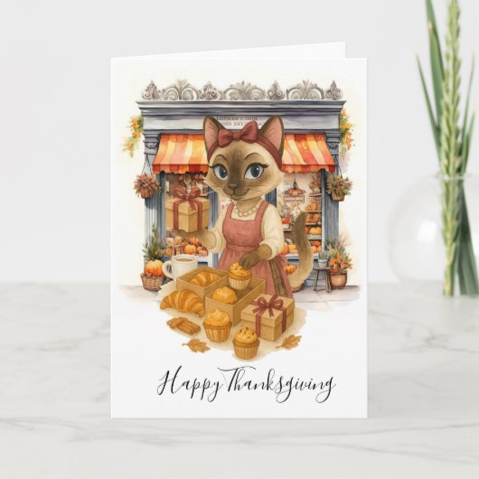 Herbstkatzenbäckerei Erntedank Herbstkatzenliebhab Karte (Vorderseite)