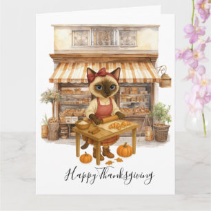 Herbstkatzenbäckerei Thanksgiving Herbst Katzenlie Karte