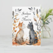 Herbstkatzenhochzeit Einladung (Stehend Vorderseite)