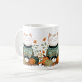 Herbstkatzentasse mit gemütlichem Pullover Kaffeetasse (Vorderseite Links)