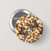 Herbstkauz auf Baumwolle weiß Button (Vorne & Hinten)